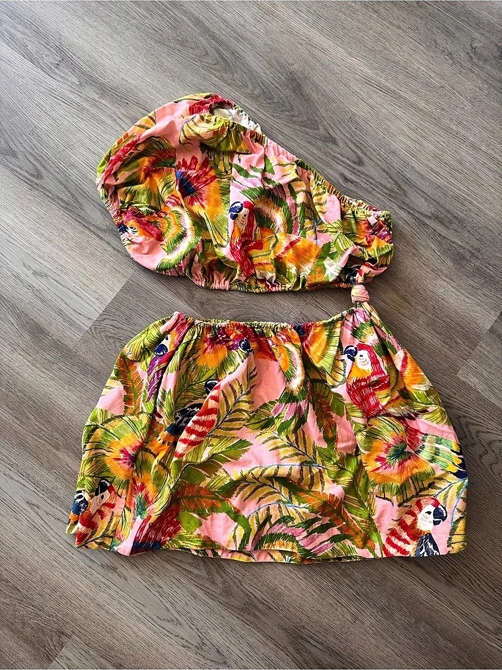 FARM Rio Macaw Leaves One-Shoulder Mini Dress
